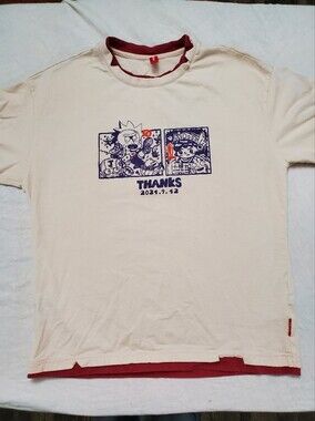 Cattee Marvel Avengers Oversized Tee Cream Red Ringer Japanese Graphic